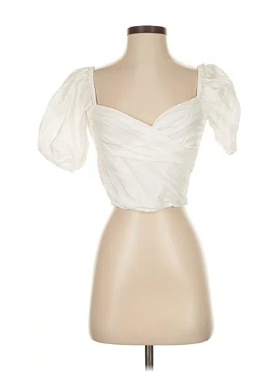 Pre-owned Jcrew Short Sleeve Blouse In White