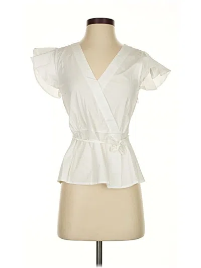 Jcrew Short Sleeve Blouse In White