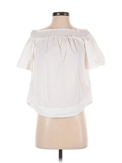 Pre-owned Jcrew Short Sleeve Blouse In White