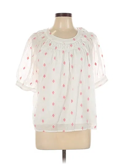 Pre-owned Jcrew Short Sleeve Blouse In White