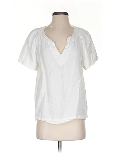Pre-owned Jcrew Short Sleeve Blouse In White