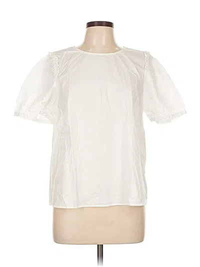 Pre-owned Jcrew Short Sleeve Blouse In White