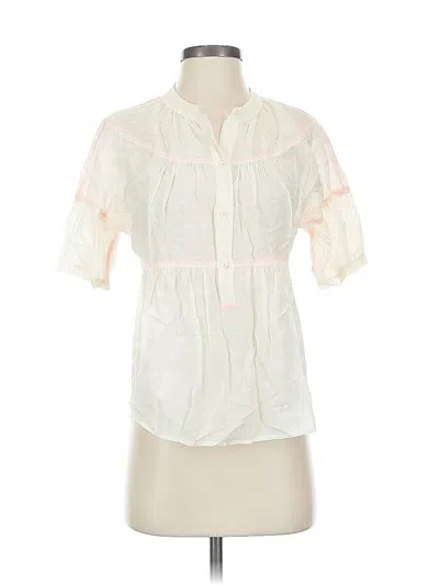 Pre-owned Jcrew Short Sleeve Blouse In White