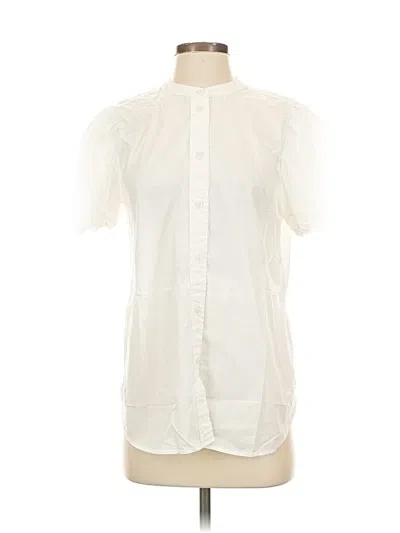 Pre-owned Jcrew Short Sleeve Blouse In White