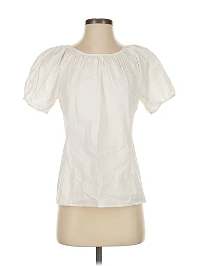 Pre-owned Jcrew Short Sleeve Blouse In White