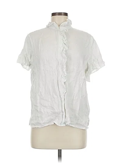 Pre-owned Jcrew Short Sleeve Blouse In White