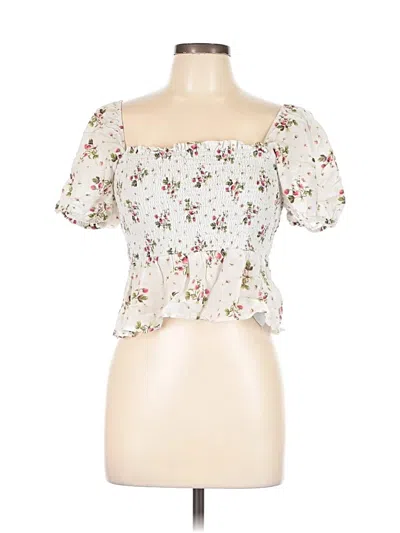 Pre-owned Jcrew Short Sleeve Blouse In White