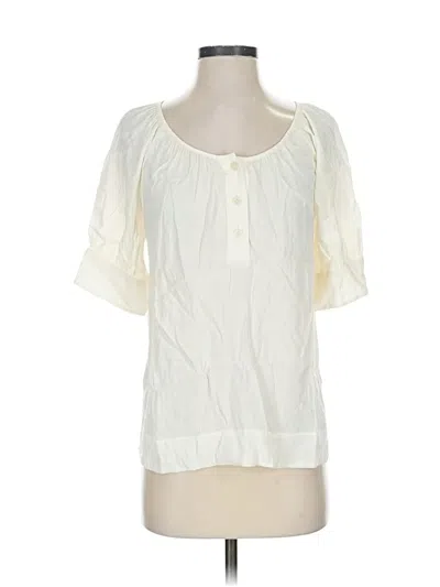 Pre-owned Jcrew Short Sleeve Blouse In White