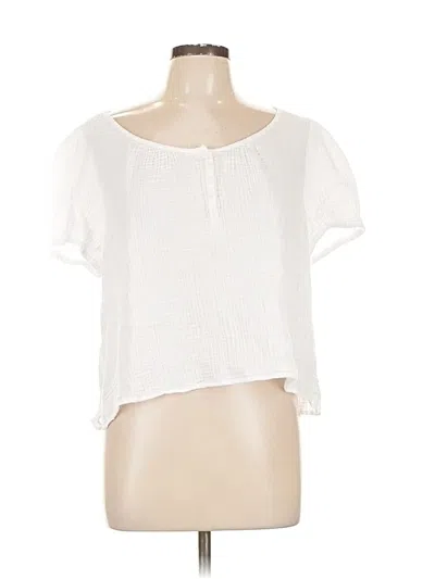 Pre-owned Jcrew Short Sleeve Blouse In White