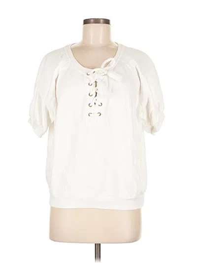 Pre-owned Jcrew Short Sleeve Blouse In White