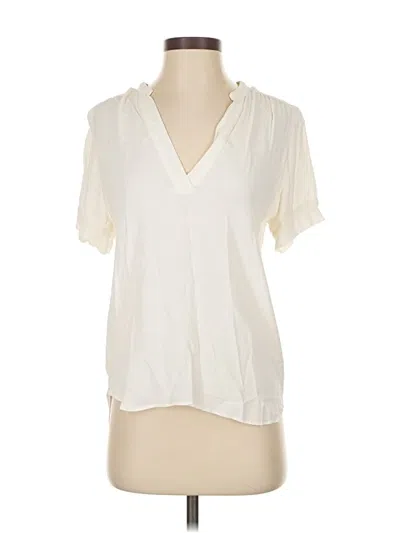 Pre-owned Jcrew Short Sleeve Blouse In White