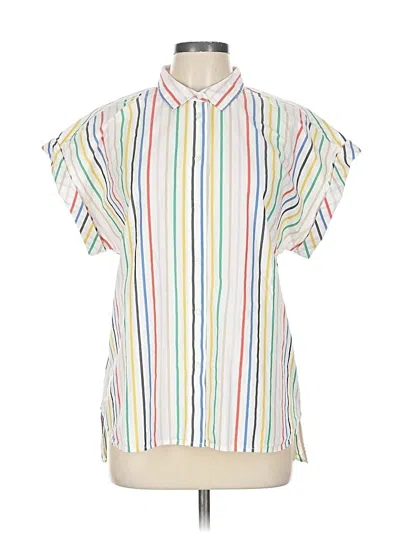 Pre-owned Jcrew Short Sleeve Blouse In White