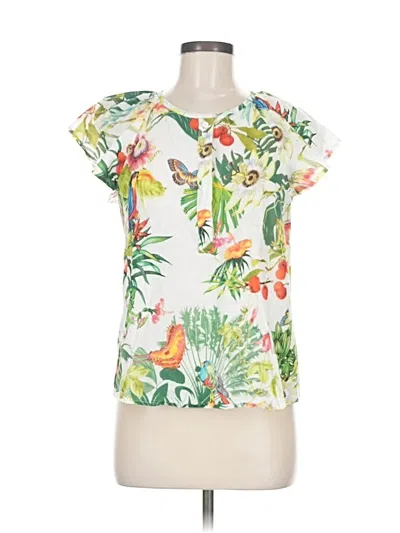 Pre-owned Jcrew Short Sleeve Blouse In White
