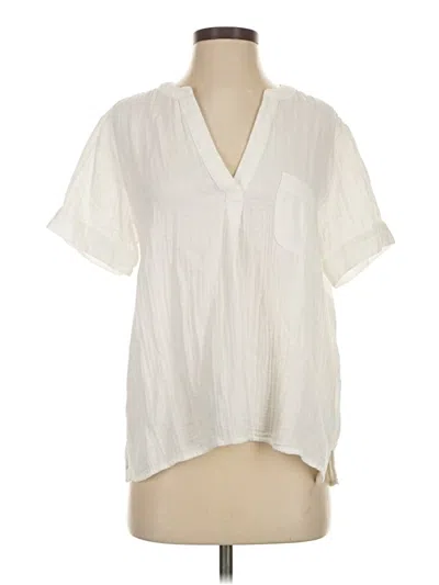 Pre-owned Jcrew Short Sleeve Blouse In White