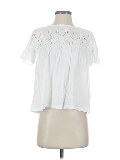 Pre-owned Jcrew Short Sleeve Blouse In White