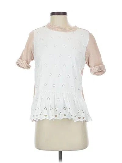 Pre-owned Jcrew Short Sleeve Blouse In White