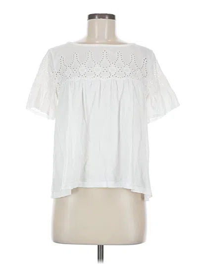 Pre-owned Jcrew Short Sleeve Blouse In White