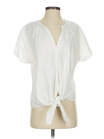 Pre-owned Jcrew Short Sleeve Blouse In White