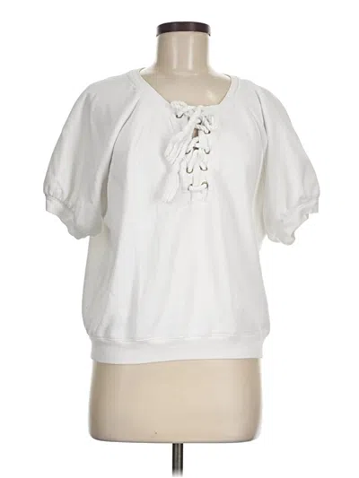 Pre-owned Jcrew Short Sleeve Blouse In White