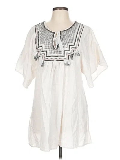 Pre-owned Jcrew Short Sleeve Blouse In White