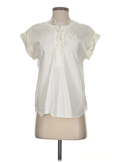 Pre-owned Jcrew Short Sleeve Blouse In White