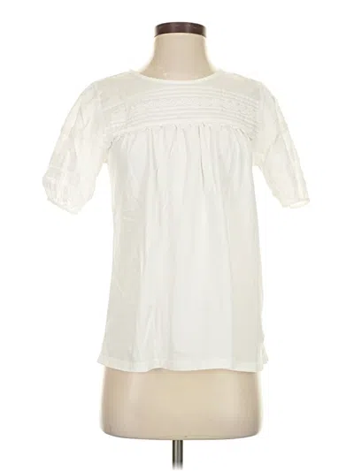 Pre-owned Jcrew Short Sleeve Blouse In White