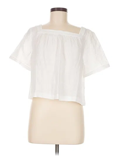 Pre-owned Jcrew Short Sleeve Blouse In White
