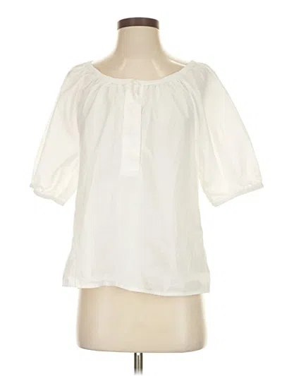 Pre-owned Jcrew Short Sleeve Blouse In White