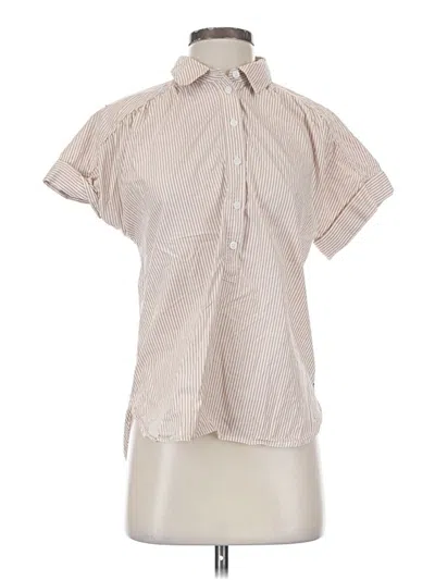 Pre-owned Jcrew Short Sleeve Blouse In White