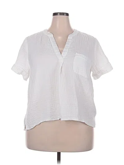Pre-owned Jcrew Short Sleeve Blouse In White