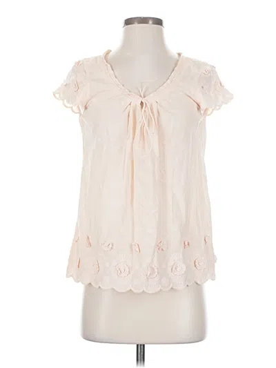 Pre-owned Jcrew Short Sleeve Blouse In White
