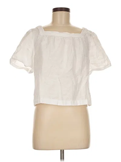 Pre-owned Jcrew Short Sleeve Blouse In White