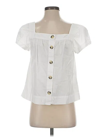 Pre-owned Jcrew Short Sleeve Blouse In White