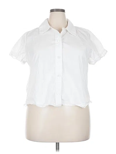 Pre-owned Jcrew Short Sleeve Blouse In White