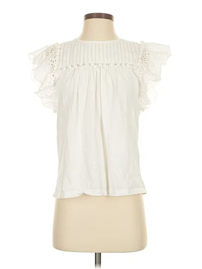 Pre-owned Jcrew Short Sleeve Blouse In White