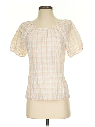 Pre-owned Jcrew Short Sleeve Blouse In White