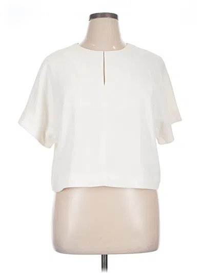 Pre-owned Jcrew Short Sleeve Blouse In White