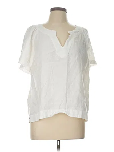 Pre-owned Jcrew Short Sleeve Blouse In White