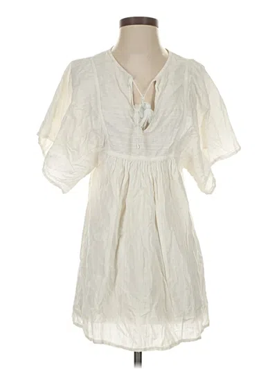 Pre-owned Jcrew Short Sleeve Blouse In White