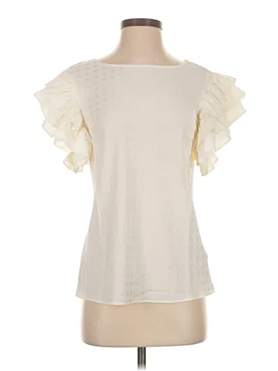 Pre-owned Jcrew Short Sleeve Blouse In White