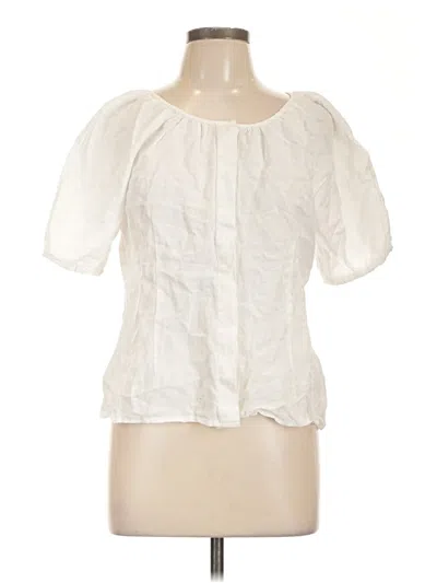 Pre-owned Jcrew Short Sleeve Blouse In White