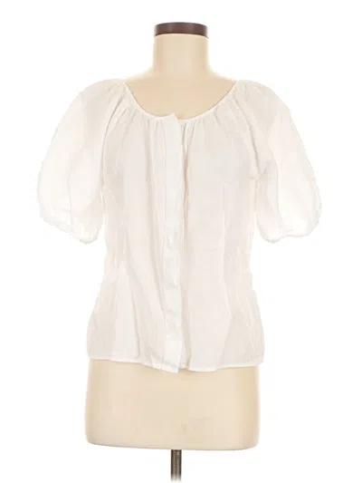 Pre-owned Jcrew Short Sleeve Blouse In White