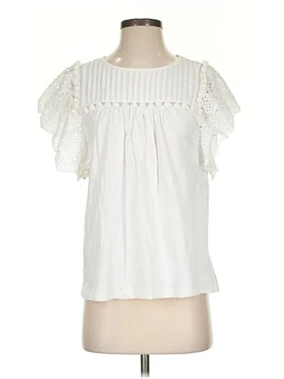 Pre-owned Jcrew Short Sleeve Blouse In White
