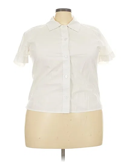 Pre-owned Jcrew Short Sleeve Blouse In White