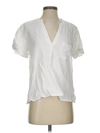 Pre-owned Jcrew Short Sleeve Blouse In White