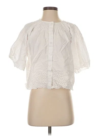 Pre-owned Jcrew Short Sleeve Blouse In White