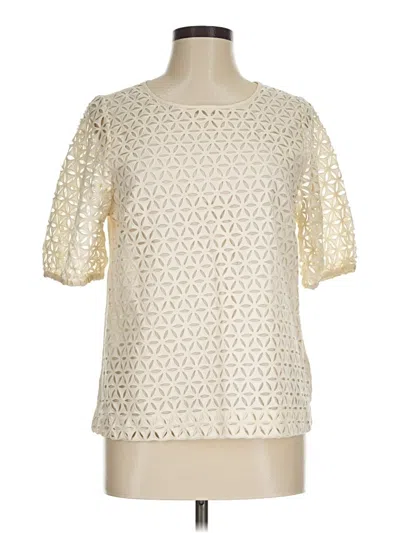Pre-owned Jcrew Short Sleeve Blouse In White
