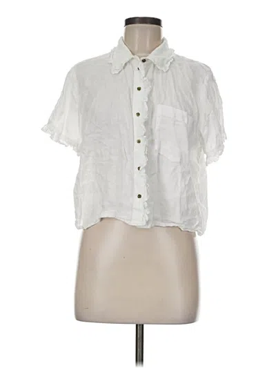 Pre-owned Jcrew Short Sleeve Blouse In White