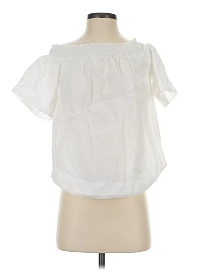 Pre-owned Jcrew Short Sleeve Blouse In White