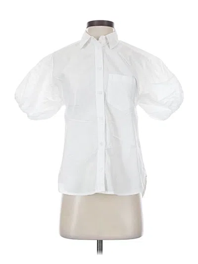 Pre-owned Jcrew Short Sleeve Blouse In White
